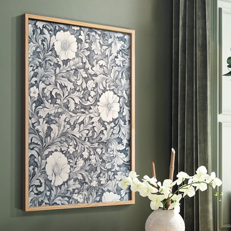 WM MORRIS Series DCCXXIII  -Premium Framed Print -Ready to Hang - No Nails RequiRed, Natural, 11" H x 9" W
