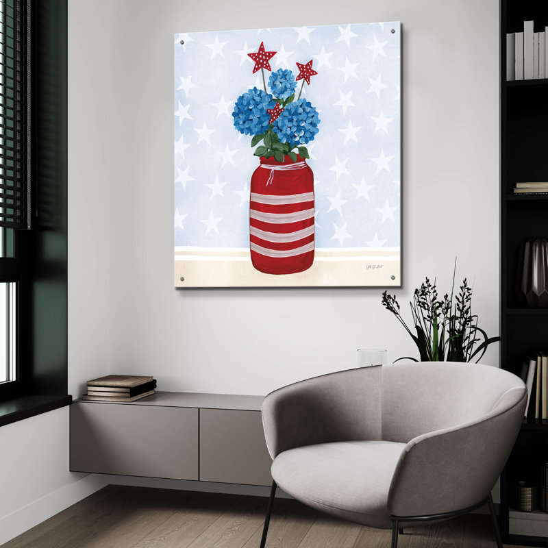 Art mural en verre épique «American Gnome 7» par Yvette St. Amant, H 12 po x l 12 po x P 0,13 po