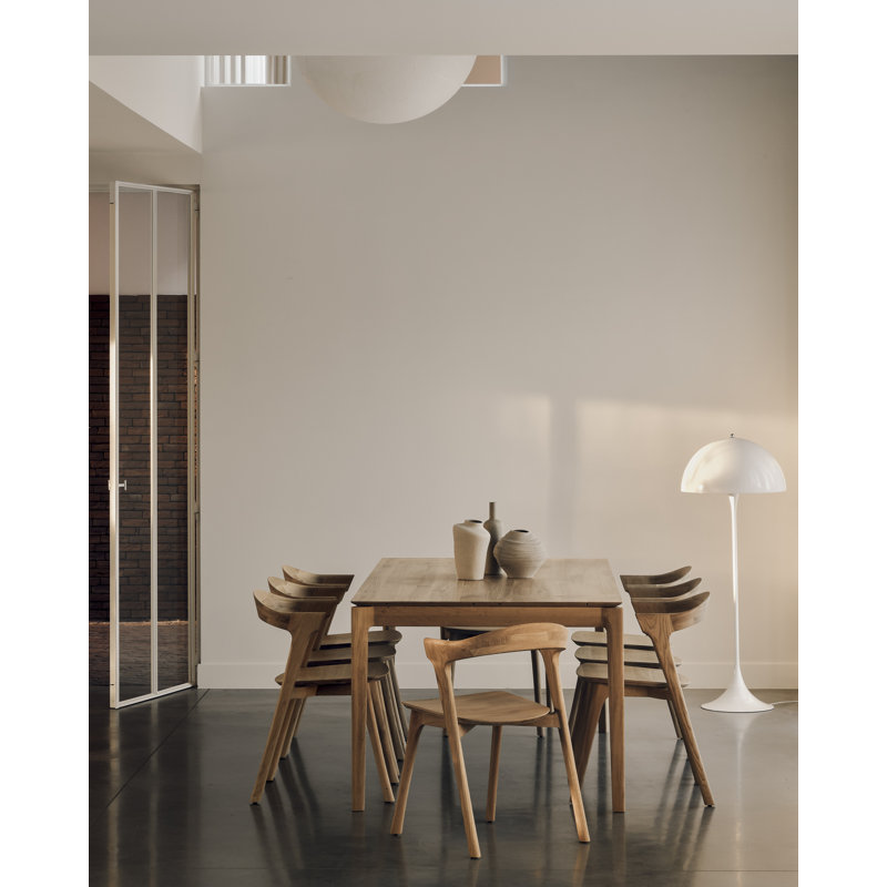 Bok Solid Wood Dining Table, Varnished Oak, 30"H x 118"L x 39.5"W