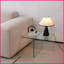 Petite table basse en verre trempé transparent pour le salon, facile à nettoyer et amp; Aucun assemblage requis-121048706