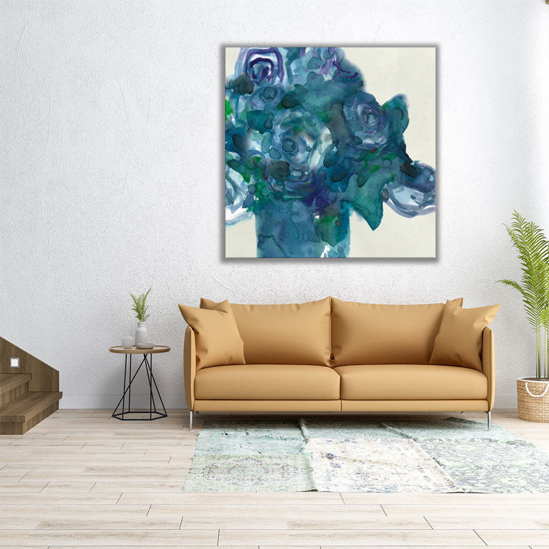 «Turquoise Bunch II», reproduction d'art sur toile, H 12 po x l 12 po