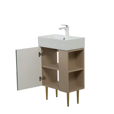 21.6" Vanity Base Only, Open Shelf On The Right, Green GF-24V06-21LVR-W1573P224400