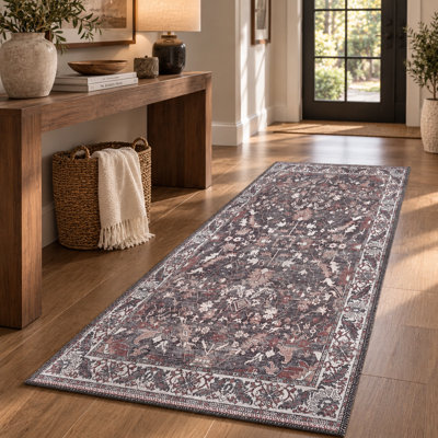 Tapis vintage lavable à la machine Zehorit pour salon, tapis de couloir et tapis d'entrée