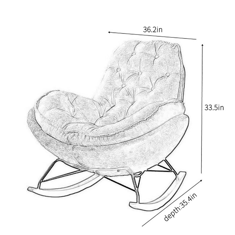 Chaise berçante de luxe Penguin, Vert foncé