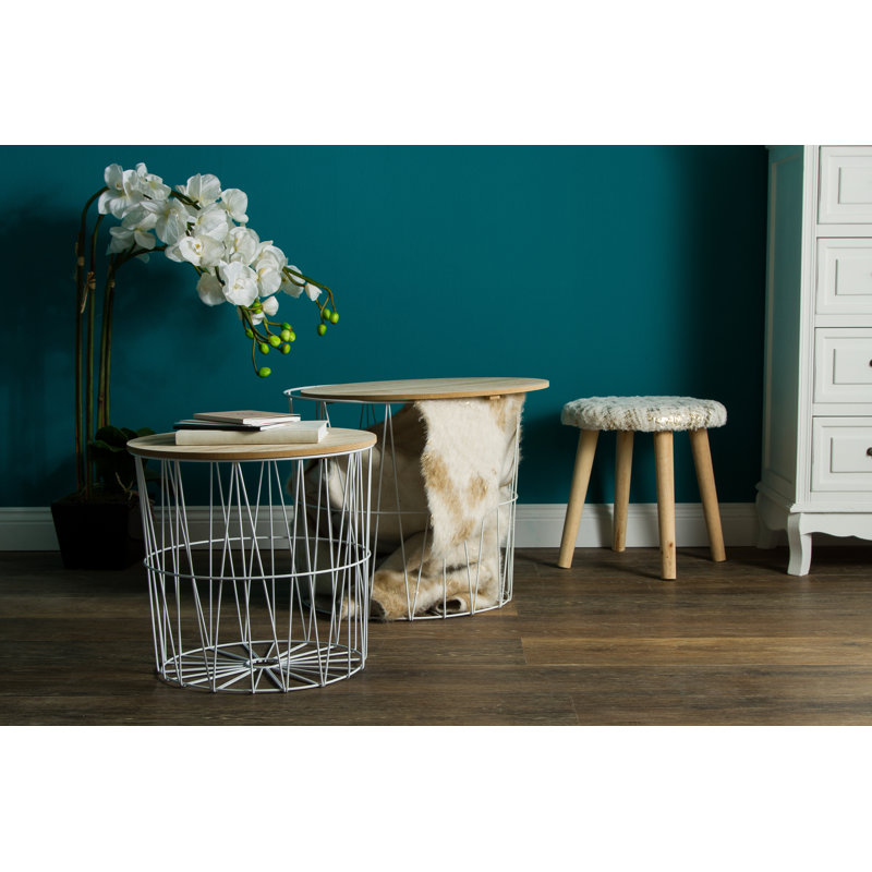 Heidi Drum Coffee Table with Storage