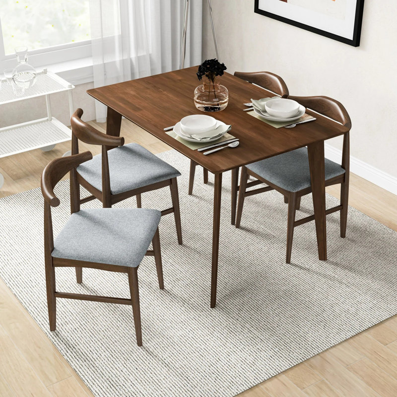 Table de salle à manger rectangulaire Mary, 29.5"H x 63"L x 35"W, Brun