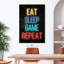 Neon Eat Sleep Game Répétition sur toile-234891651
