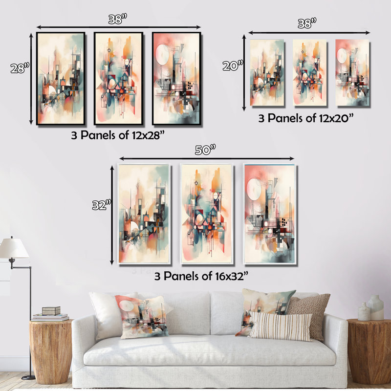 «Explorations In Serenity», 3 pièces sur toile, Toile tendue, H 32 po x l 48 po