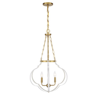 Mercer 4-Light Pendant in Brass/Silver