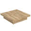 Table basse carrée en placage de bois avec plateau coulissant en grain de bois naturel 39,4 po