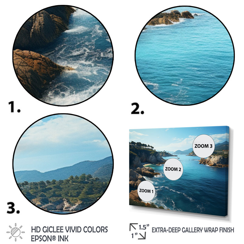 Italie, Italie, Riviera italienne, rêverie sur toile, Cadre flottant noir, H 30 po x l 40 po x P 1,5 po