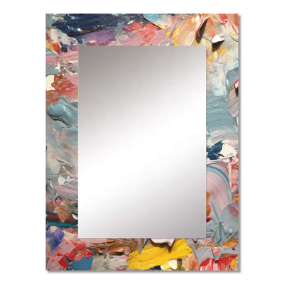Summer Pastel Groove Abstract Expressionism - Abstract Painting Large Mirror, Modern Decorative Wall Mirror, Printed Metal Art