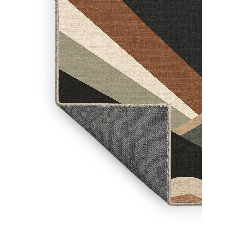 Tapis moelleux moelleux et moelleux à motif abstrait rustique moderne beige, 2 x 5