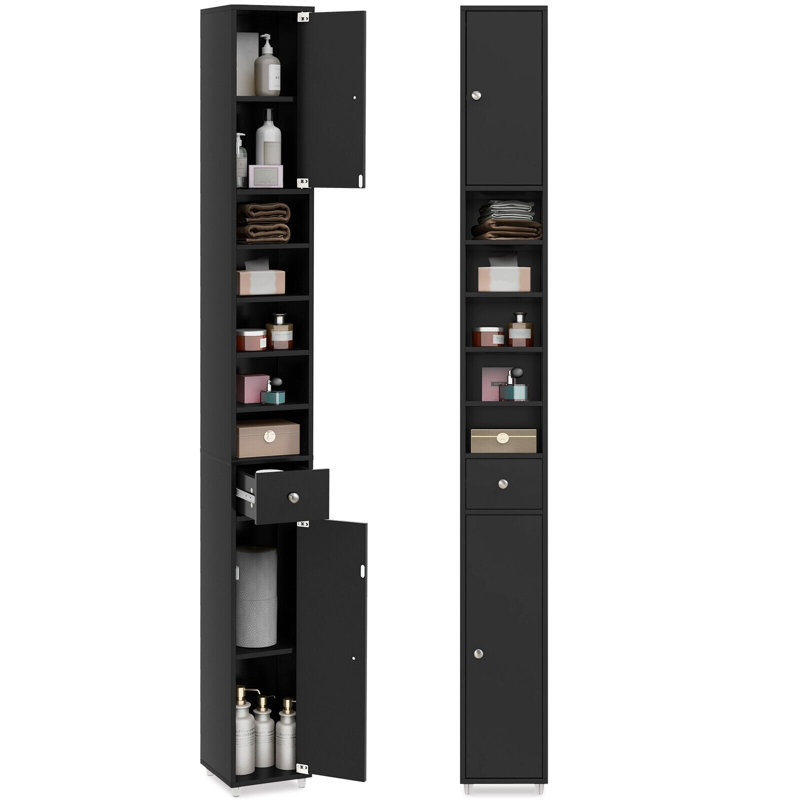 Graisen Freestanding Bathroom Cabinet, Black