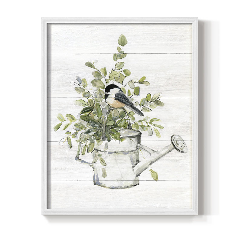 «Garden Bird I», reproduction encadrée - bois massif, Blanc, H 10 po x l 8 po