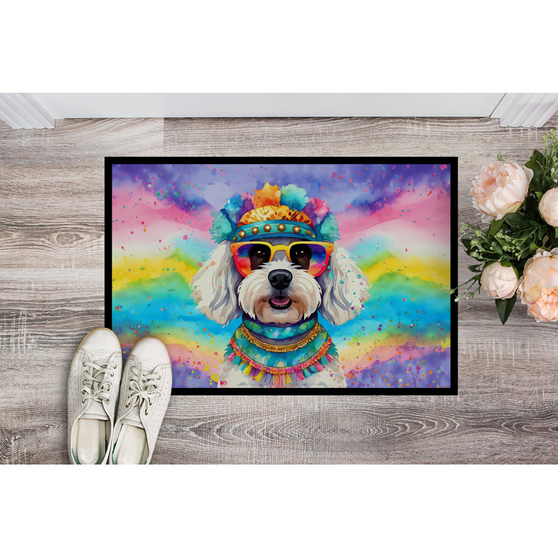 Paillasson Bichon Frise Hippie Dawg, L 24 po x L 36 po