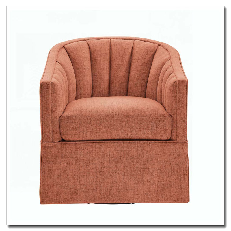 Fauteuil d'appoint pivotant à jupe, Corail