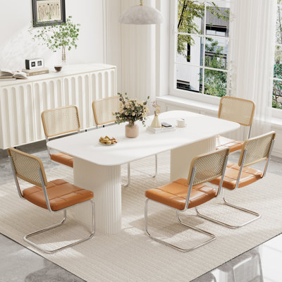 70.9"Pedestal Dining Table Set