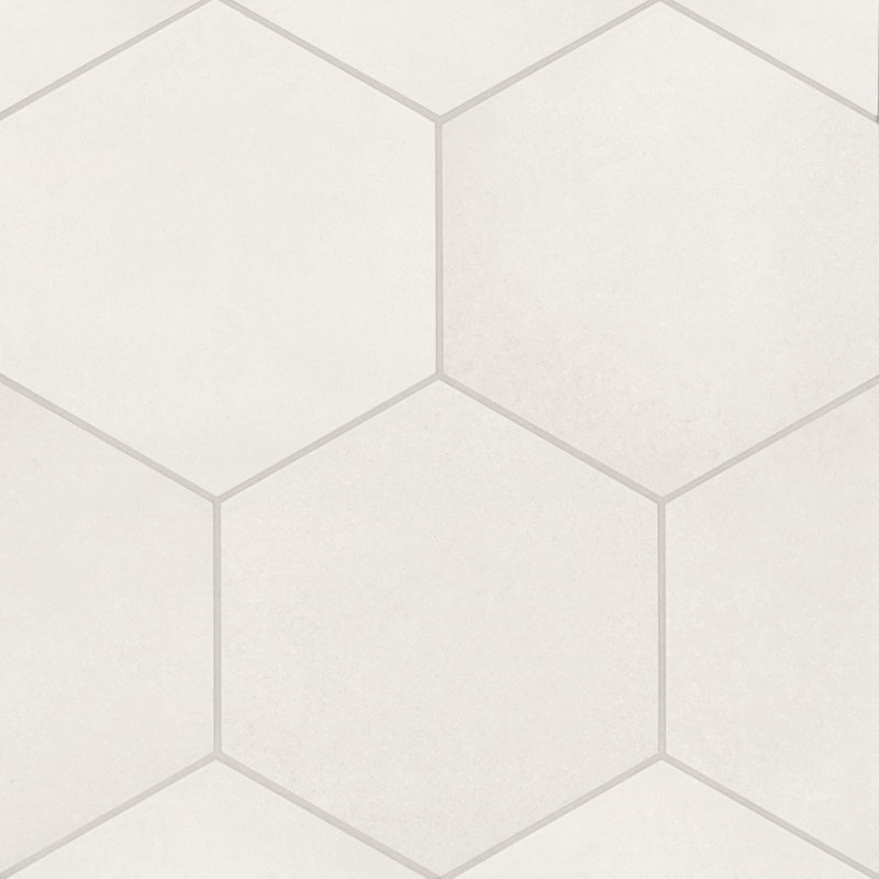 Carreau de porcelaine hexagonal Makoto 18 pièces, Shoji blanc
