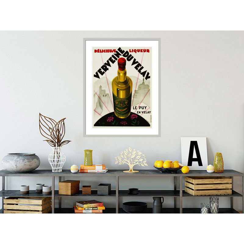 «Verveine Duvelay Liqueur», affiche de publicité par Max Ponty - estampe numérique encadrée, 41.5" H x 32.36" W