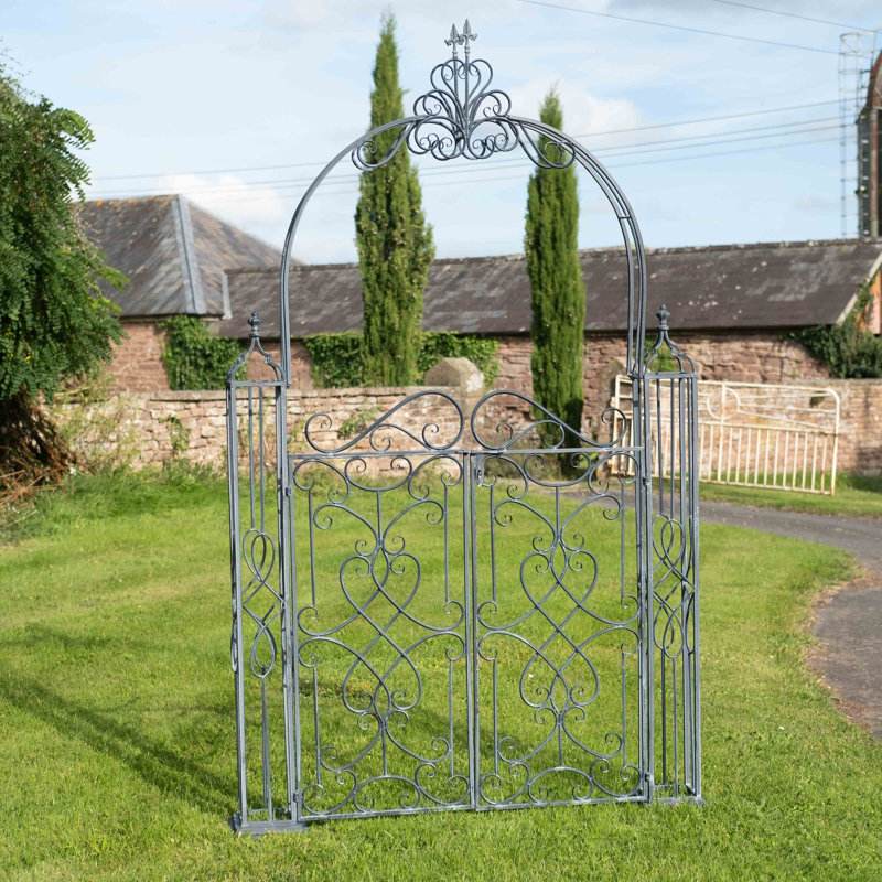 Cornelia 152cm W x 23cm D Arbour Gate with Gate in Rust Brown