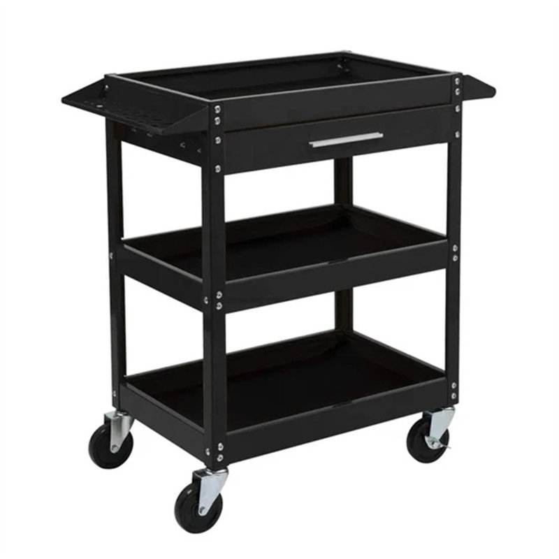 32.8'' H x 31'' W Utility Cart with Wheels, Black