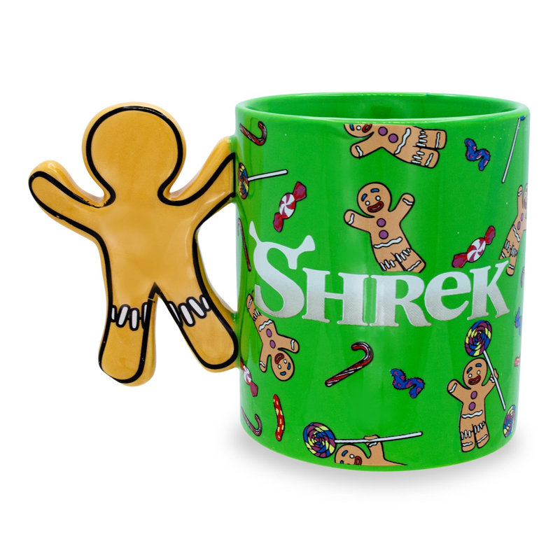 Tasse en céramique avec poignée sculptée Shrek Gingerbread Man "Avast Ye Cookie"