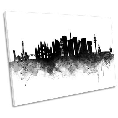 Milan City Skyline - Wrapped Canvas Print