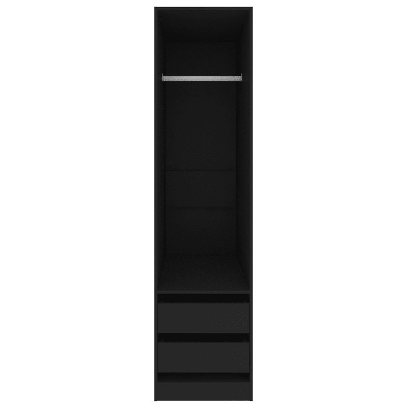 Elisabet Wardrobe with Drawers Black 50x50x200 cm Engineered Wood