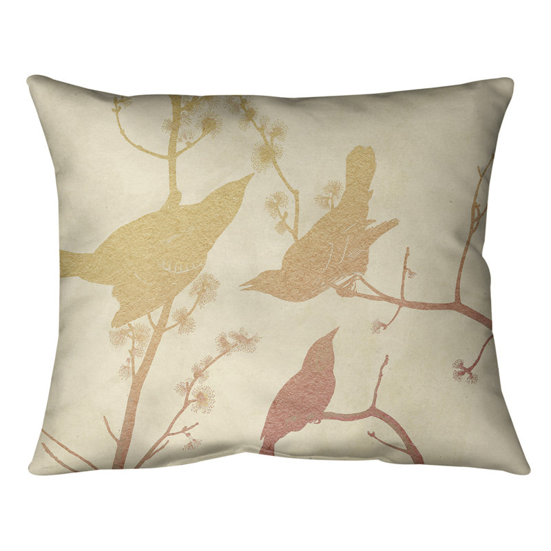 Coussin lombaire à oreilles starling, Duvet synthétique, 14 po x 10 po, Jaune / dégradé orange