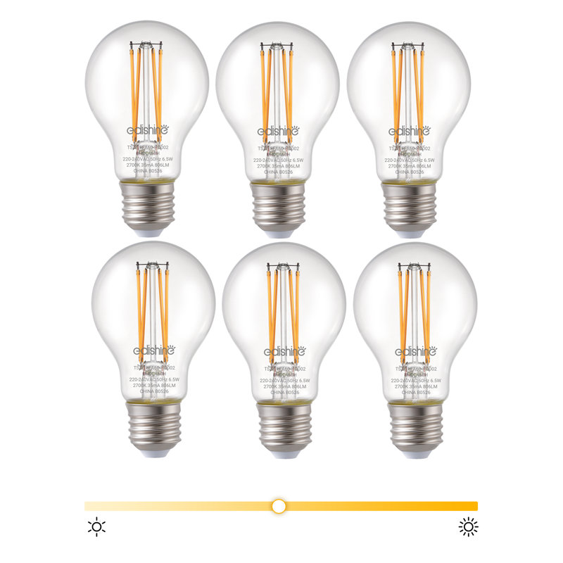 6.5w E27 Dimmable 2700k Led Bulbs（set Of 6)