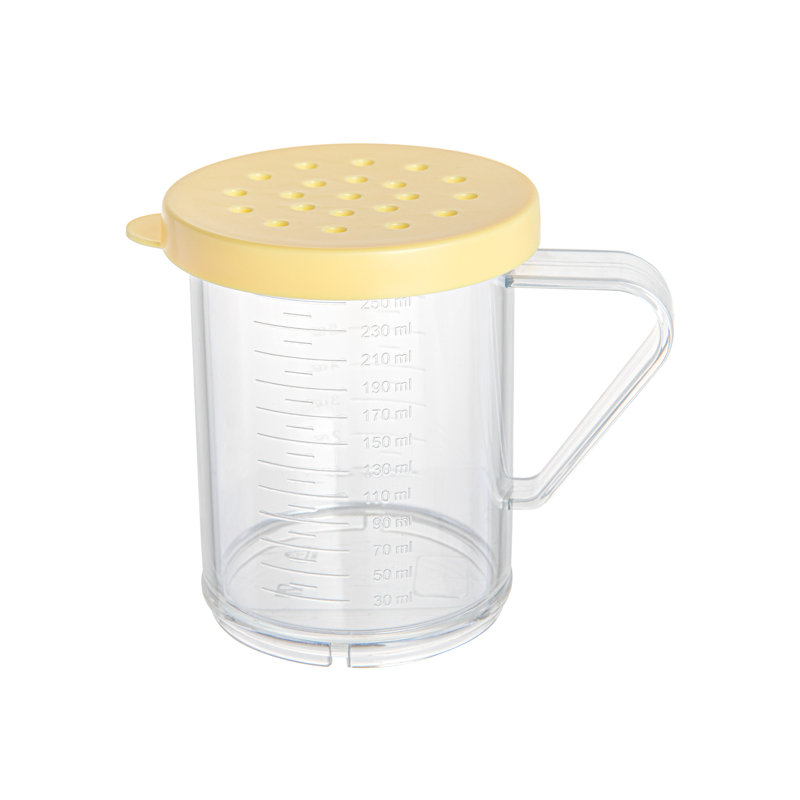  Shaker en plastique Spice Shaker 1 pte, drague d'assaisonnement durable avec couvercle grossier jaune, shaker transparent pour les cuisines commerciales, les pizzérias et les boulangeries
