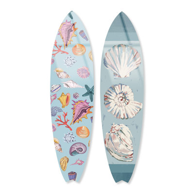 «Sea Shells», ensemble de planches de surf en acrylique, art mural côtier par Notoriart