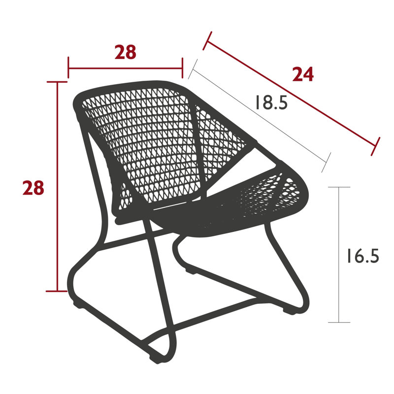Sixties Outdoor Dining Armchair, Red Ochre