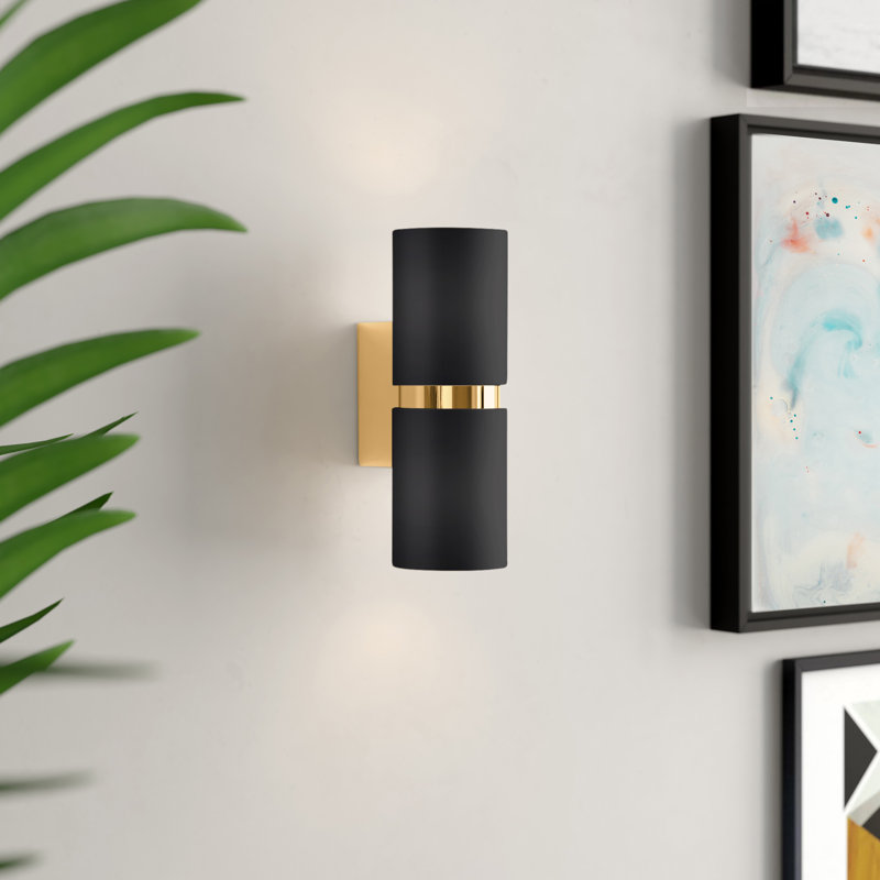 Haleigh Steel Wallchiere, Black Shade/Gold Frame