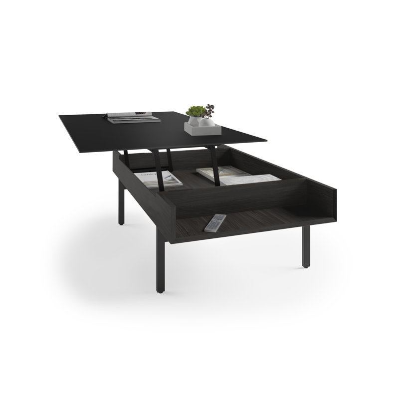 Reveal Glass Coffee Table, Charcoal Stained Ash