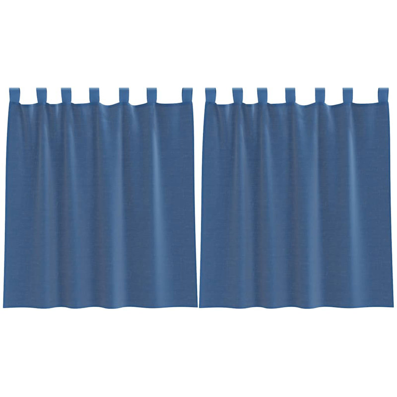 Semi Sheer Curtain Pair, Royal Bue, 140cm Width x 140cm Drop