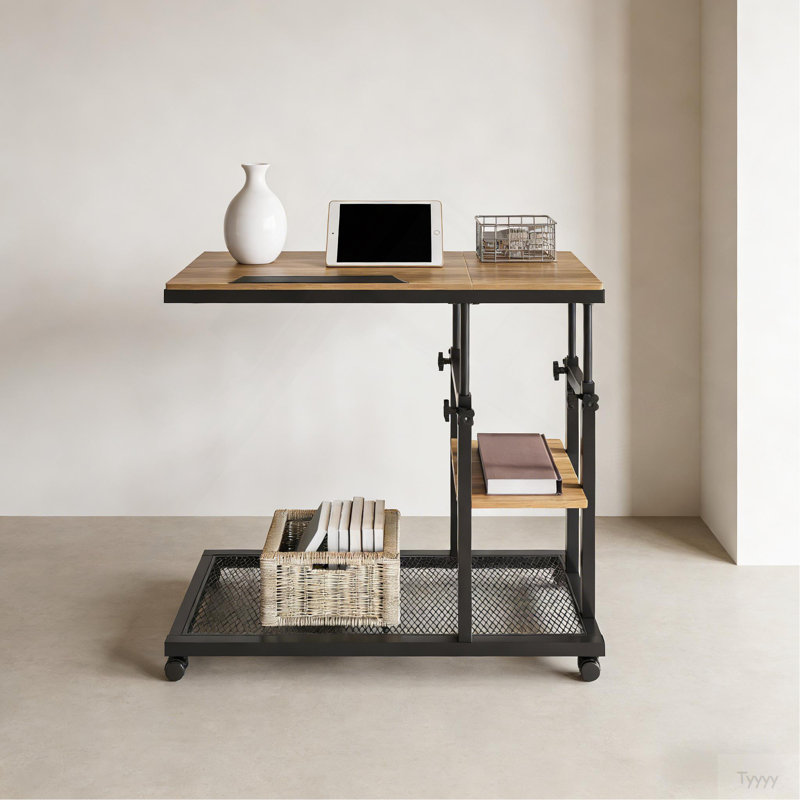 Table mobile C, table de bureau avec planche à dessin inclinable, table d'appoint