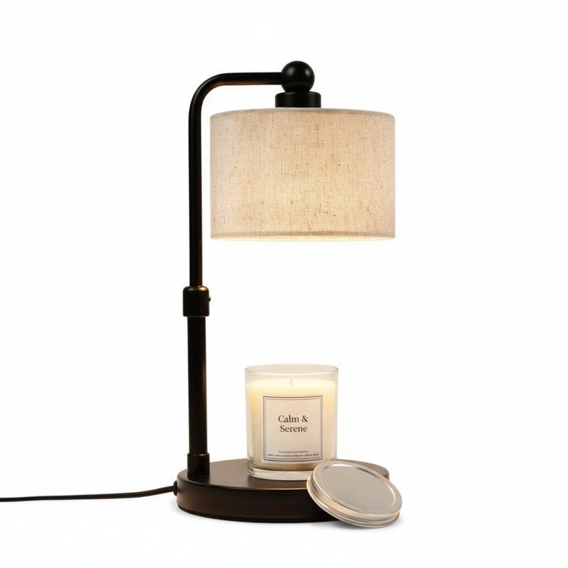 Modern Candle Warmer Lamp with Timer, Modern Farmhouse Candle Warmer, Height Adjustable & Dimmable Electric Candle Warmer Lamp, Includes 2 Bulbs, Birthday Gift for Women, Mom, Housewarming