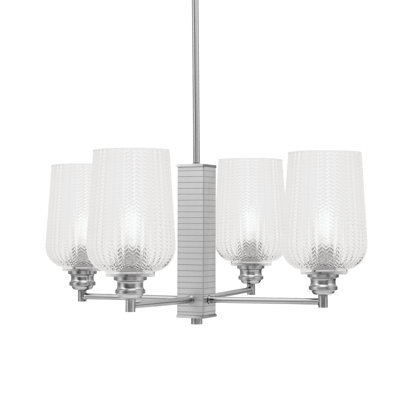Edge 4 Light Chandelier With 5" Glass