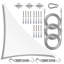 Voile d'ombrage triangulaire Amgo avec trousse de quincaillerie et corde 200 g / m², blocage UV 95%-111679633-111679616