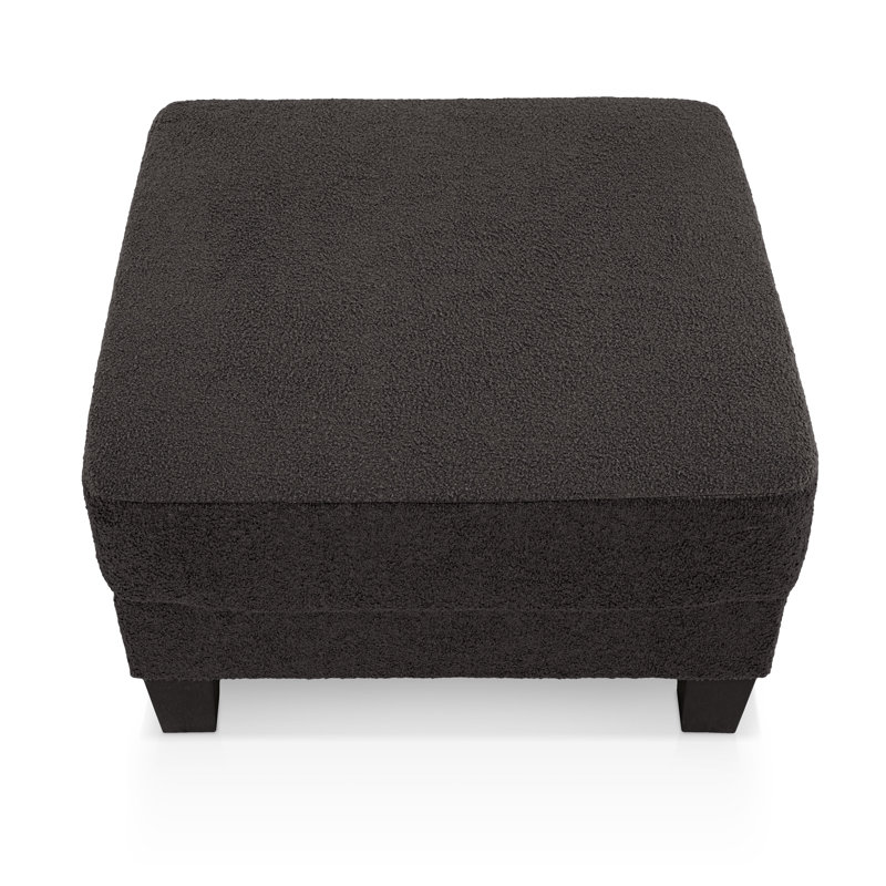Viafora Square Boucle Storage Ottoman, Gray