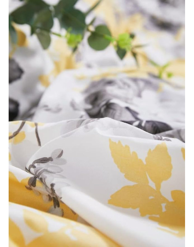 Aldarcy Floral Duvet Cover Set with Pillowcases Included, Vintage Grey, Super King - 2 Pillowcases