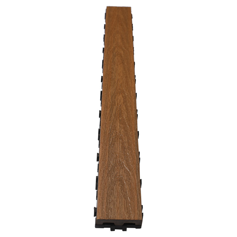 36'' L x 3'' W Composite Interlocking Deck Plank, Peruvian Teak