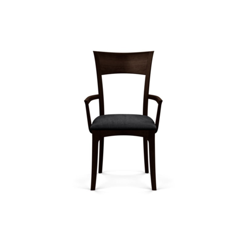 Ingrid 19.25'' H Upholstered Cherry Armchair, Smoke Cherry, Microseude Onyx