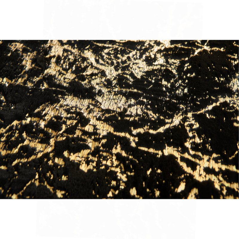 Tapis en fausse fourrure de luxe doré doré doré, Rectangle 5 pi x 7 pi