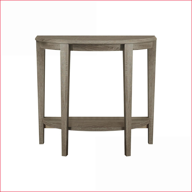 Table basse demi-lune aspect bois taupe foncé - 2 niveaux d'économie d'espace pour les petits espaces