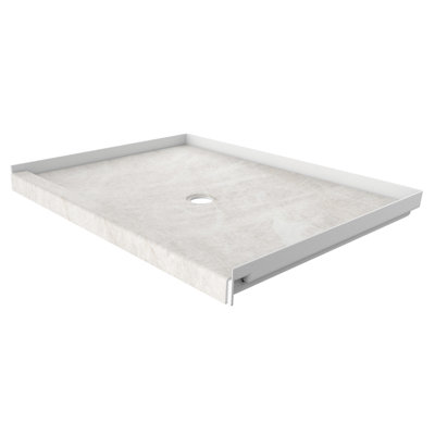 FlexStone® 48"W x 34"D Alcove Shower Base with Centre Drain in Dune