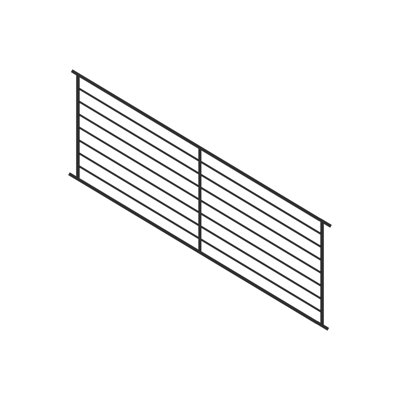 Panneau d'escalier en acier noir H 34 po x l 8 pi Fe26 Axis