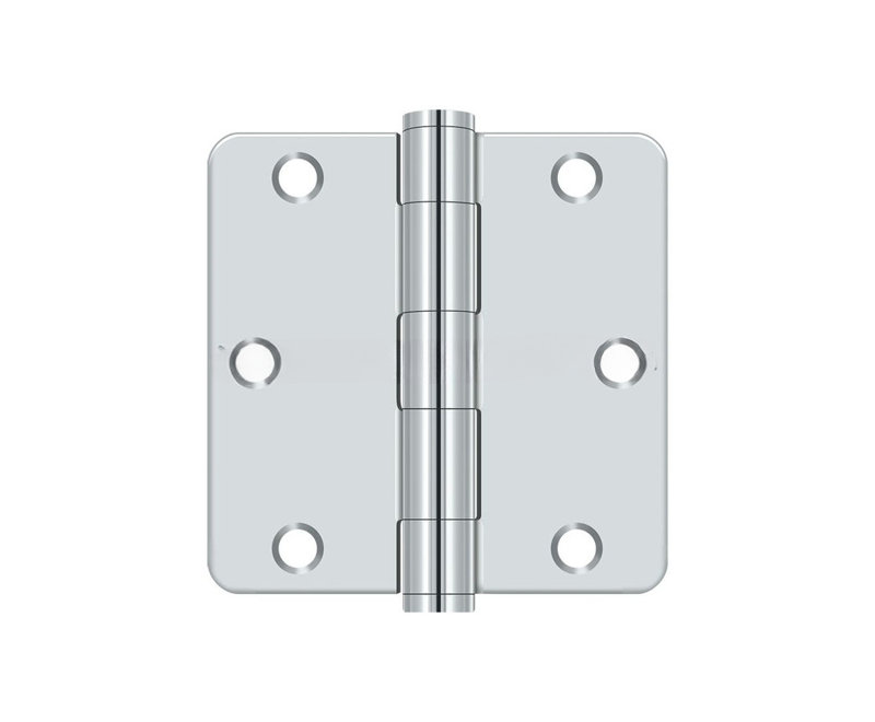Charnière Deltana S35R4HD26 3 1/2 po x 3 1/2 po x 1/4 po Deltana, paire HD chromée polie, Chrome poli